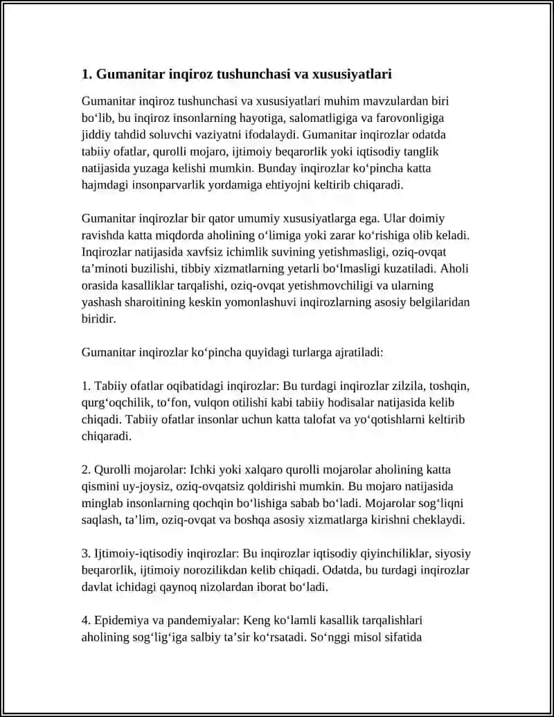 GUMANITAR INQIROZLAR VA FAVQULODDA VAZIYATLAR VAZIYATLARNING TURLARI VA XUSUSIYATLARI 4