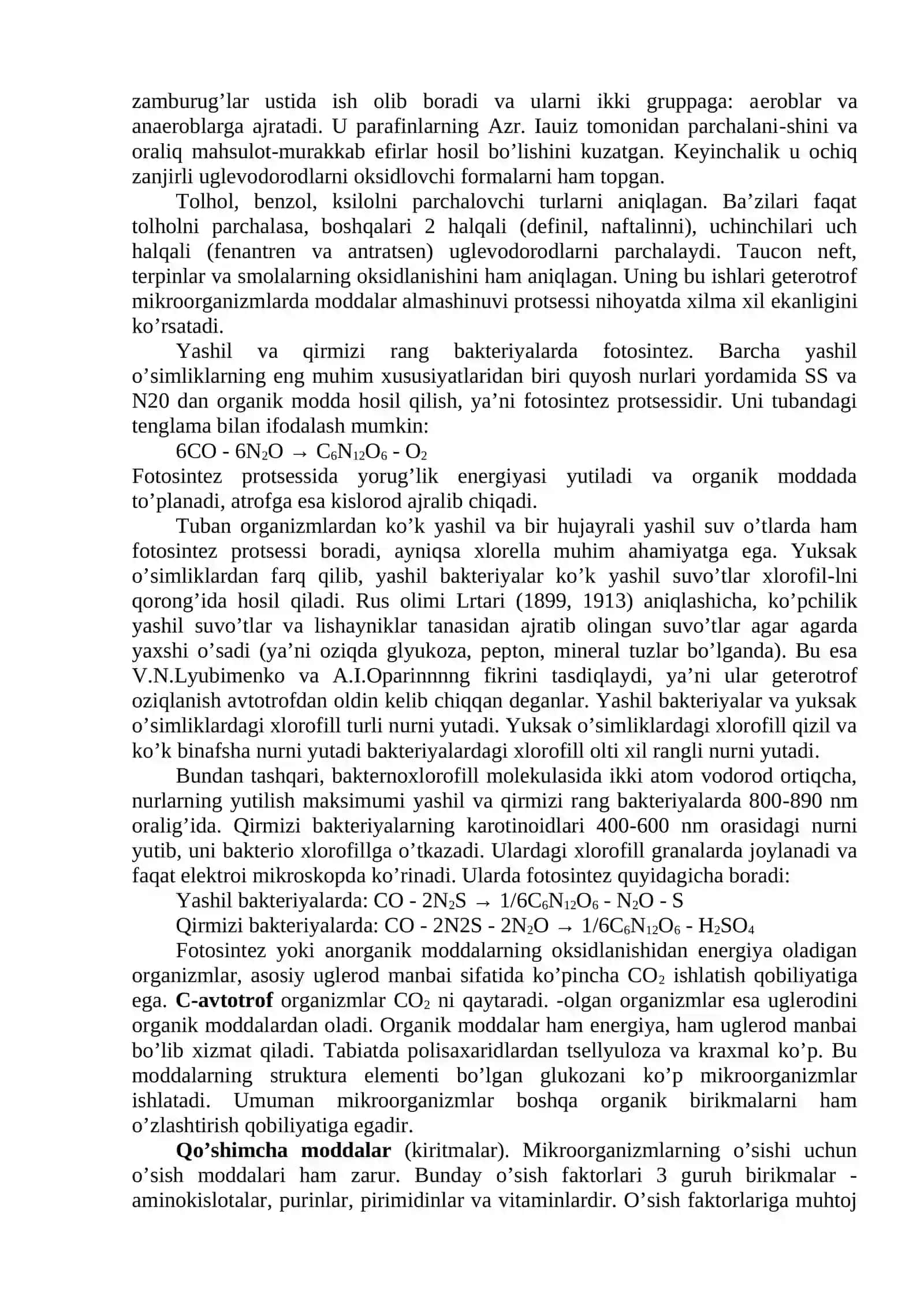 3-MARUZA: MIKROORGANIZMLARNI OZIQLANISHI. MIKROORGANIZMLARGA TASHQI MUHIT OMILLARINING TA’SIRI 4