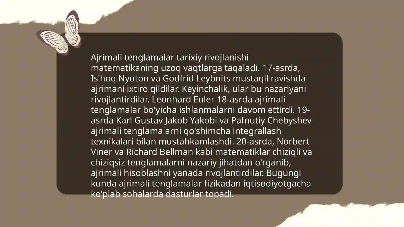 Birinchi tartibli chekli ayirmali tenglamalar 4