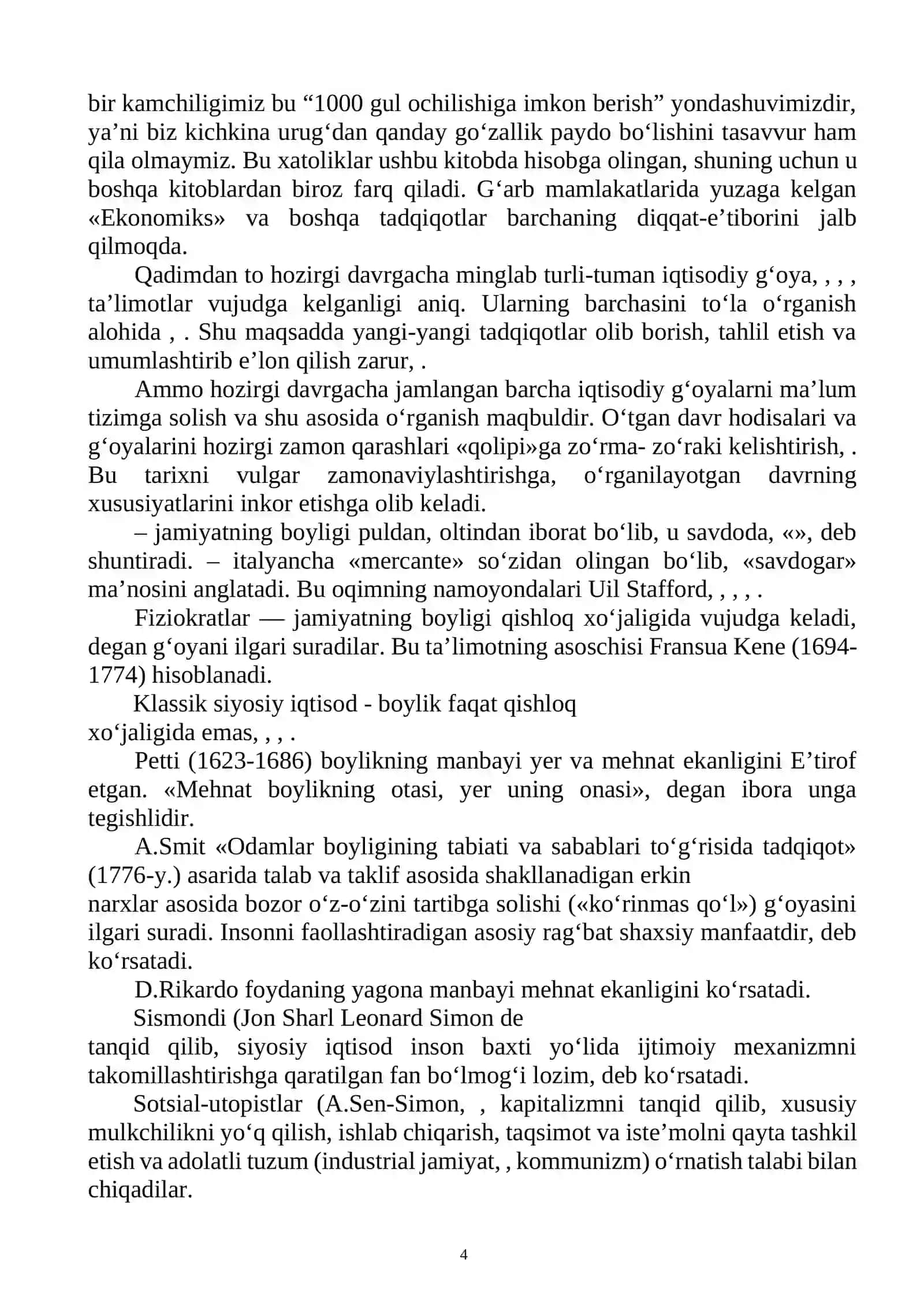 BOB. IQTISODIY TA’LIMOTLAR TARIXI FANINING PREDMETI VA O‘RGANISH USULI 4