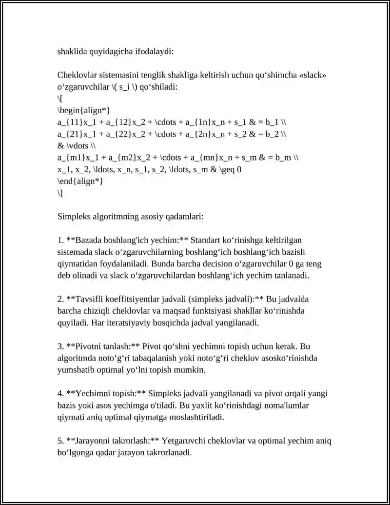 MODIFITSERLANGAN SIMPLEKS USULI 4