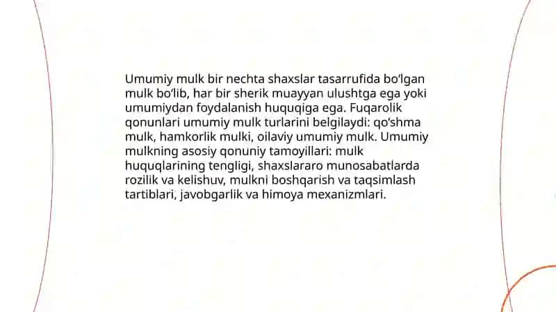Mulk huquqining shakllari: umumiy tushuncha va tasnifi 4