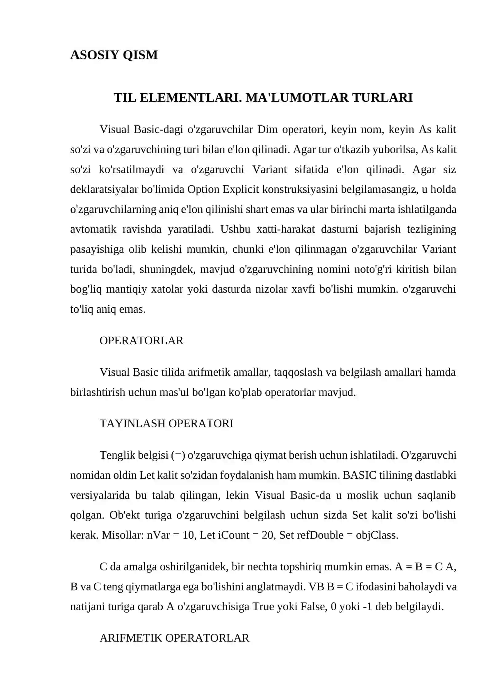 Masalalarning algoritmini tuzish va shu algoritm asosida Visual Basic dasturlash tilida dastur tuzish 4