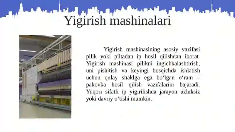 Halqali yigirish mashinasi va Pnevmomexanik yigirish mashinasining turlari 4