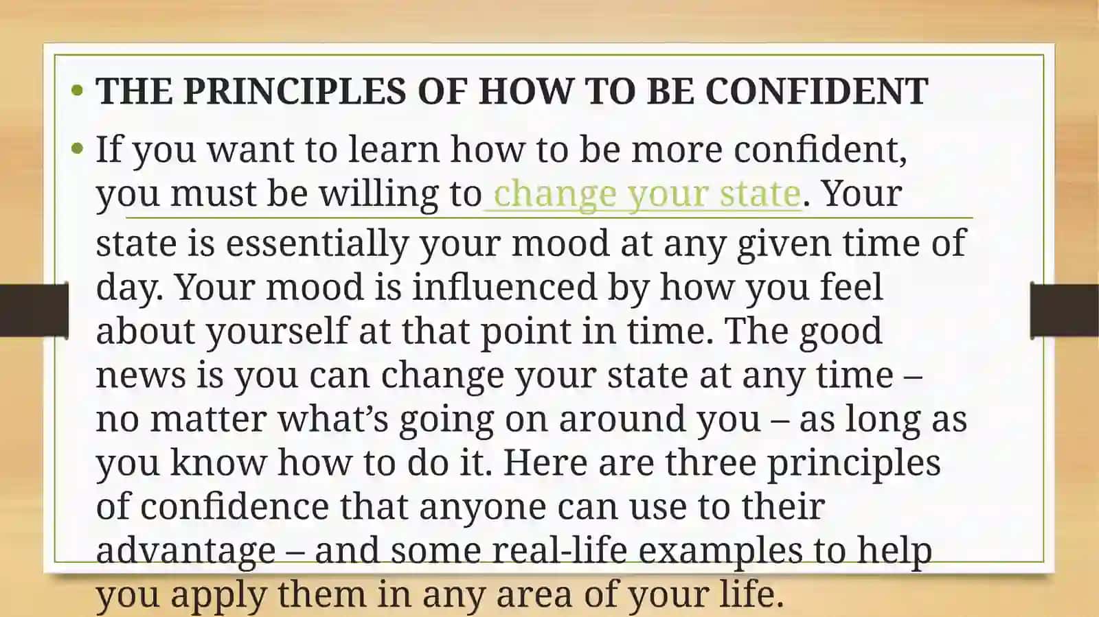 How to be CONFIDENT 4