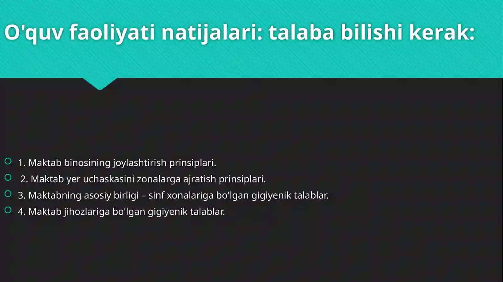 MAKTABDA O’QITISH VA TARBIYALASH SHAROITLARINI GIGIYENIK OPTIMALLASHTIRISH ASOSLARI 4