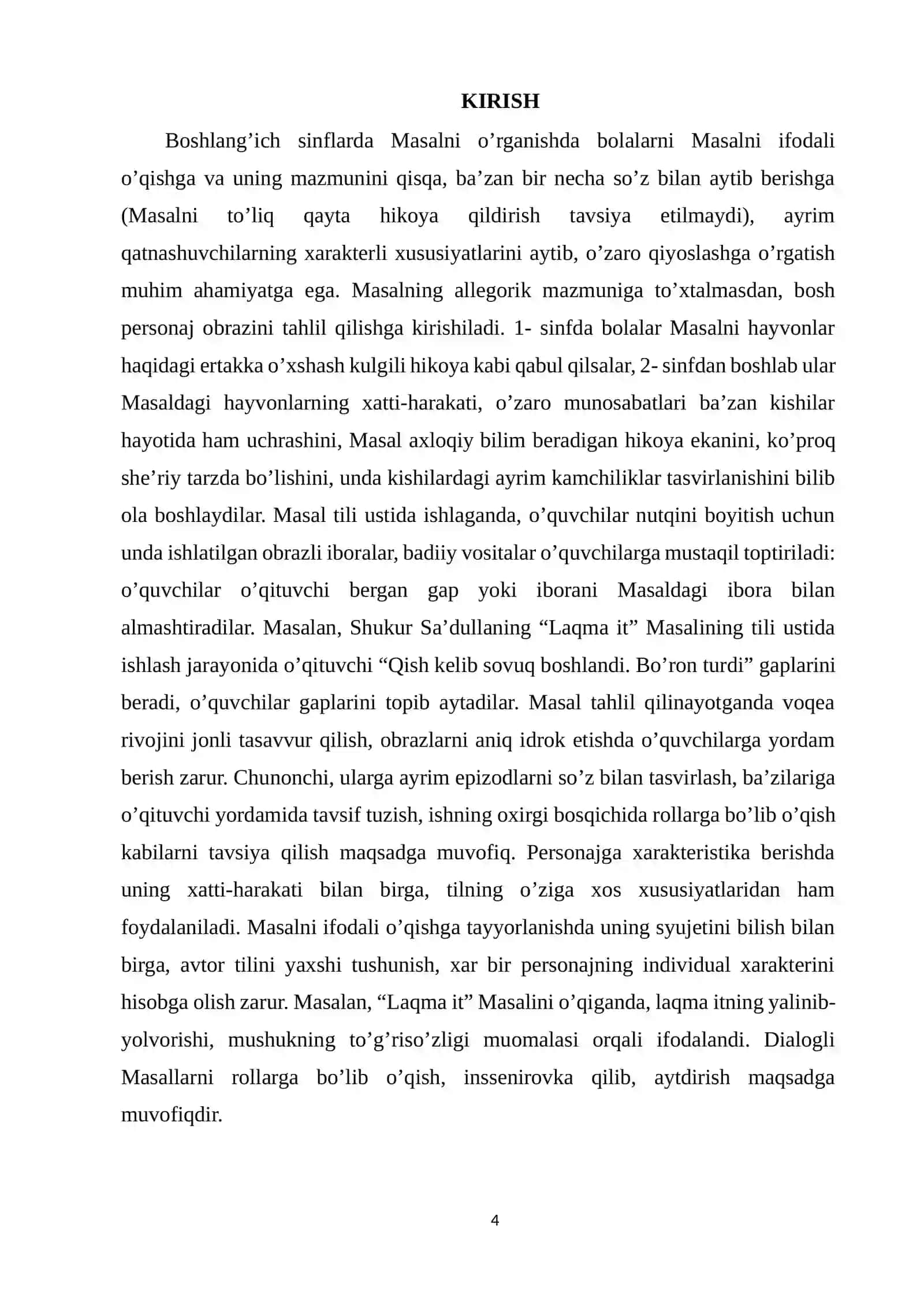 Boshlang‘ich sinf o’quvchilariga masal o’qitish metodikasi 4