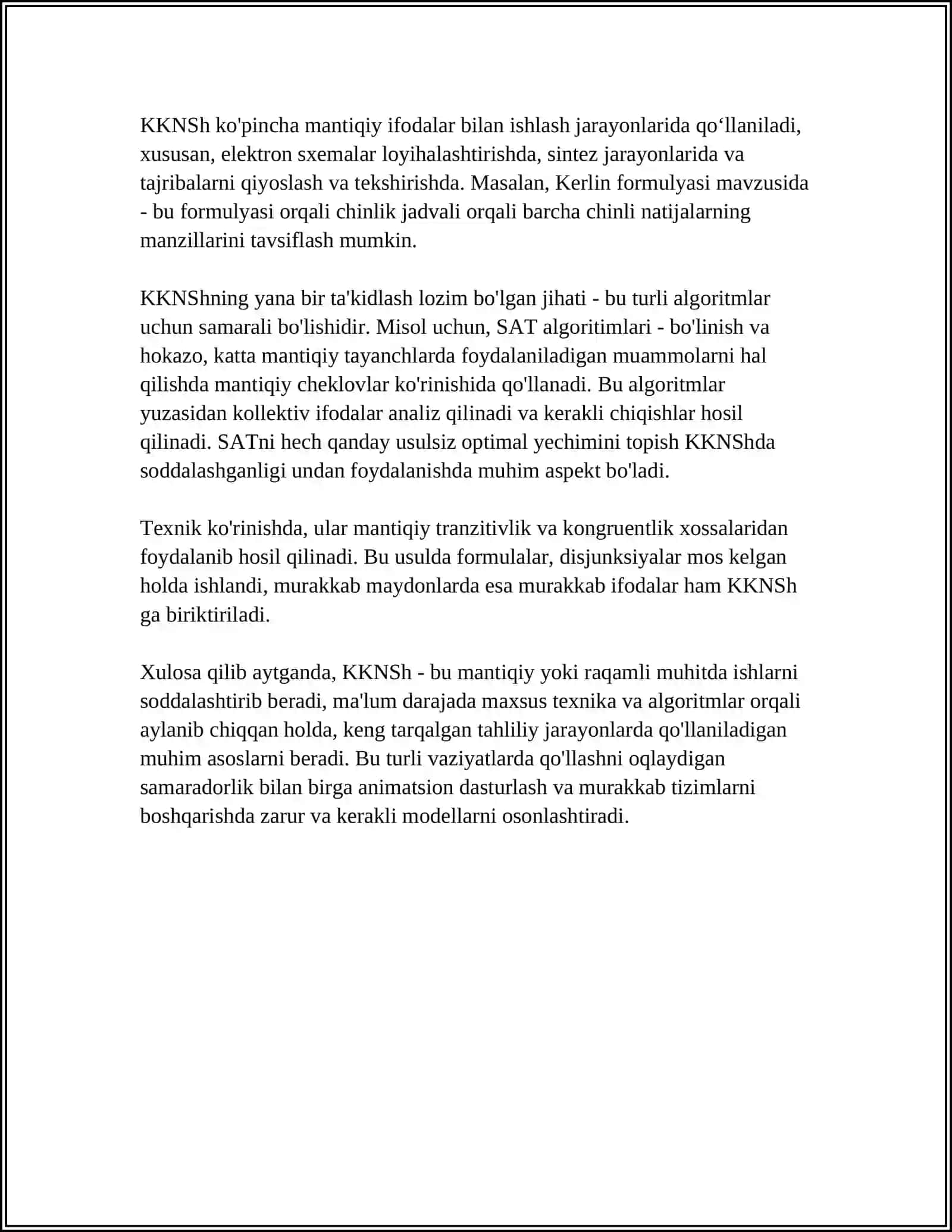 Mukammal Kon'yunktiv va Diz'yunktiv normal shakllar 4