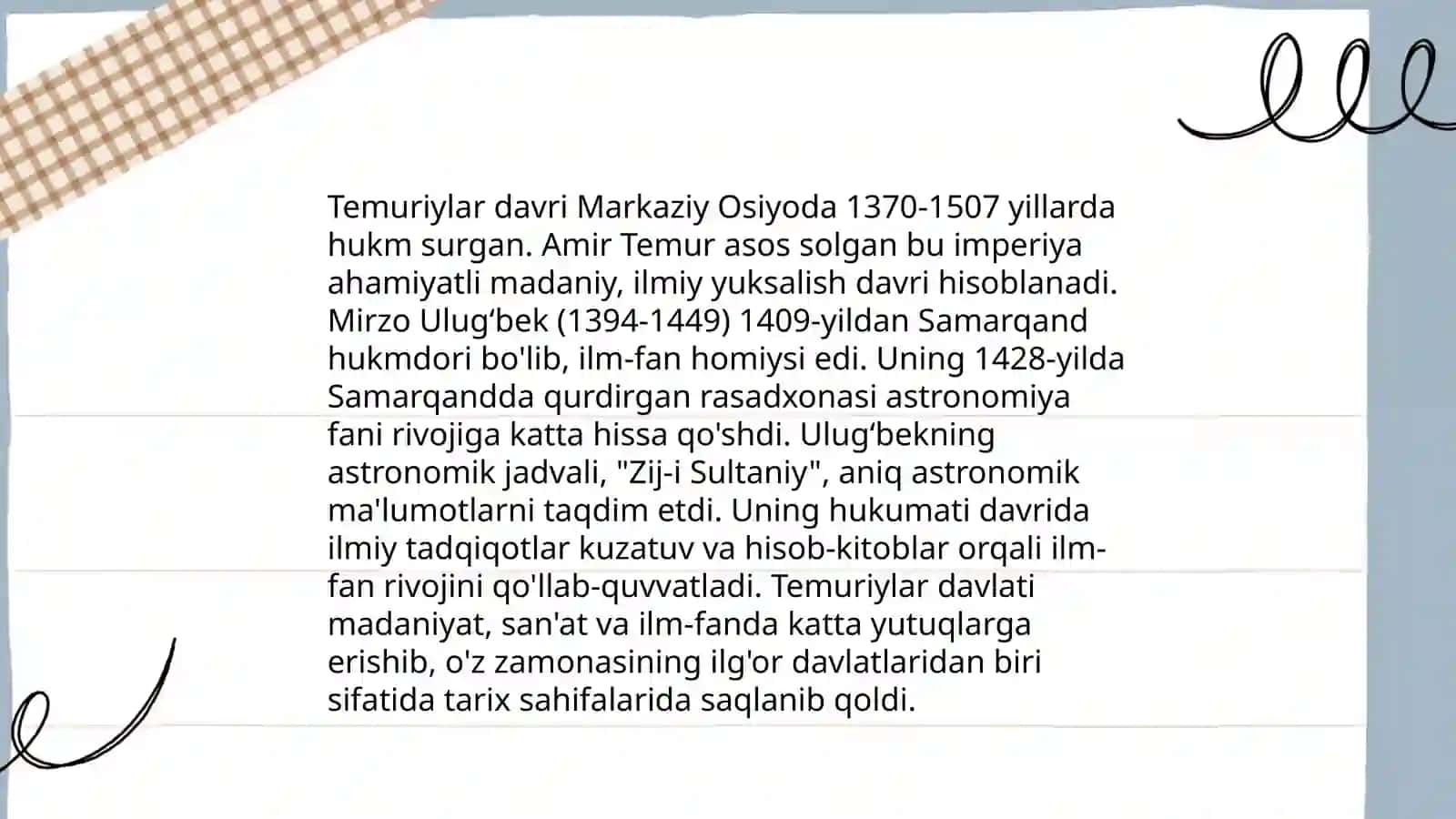 Mirzo Ulugʻbekning hayoti va tarjimai holi 4