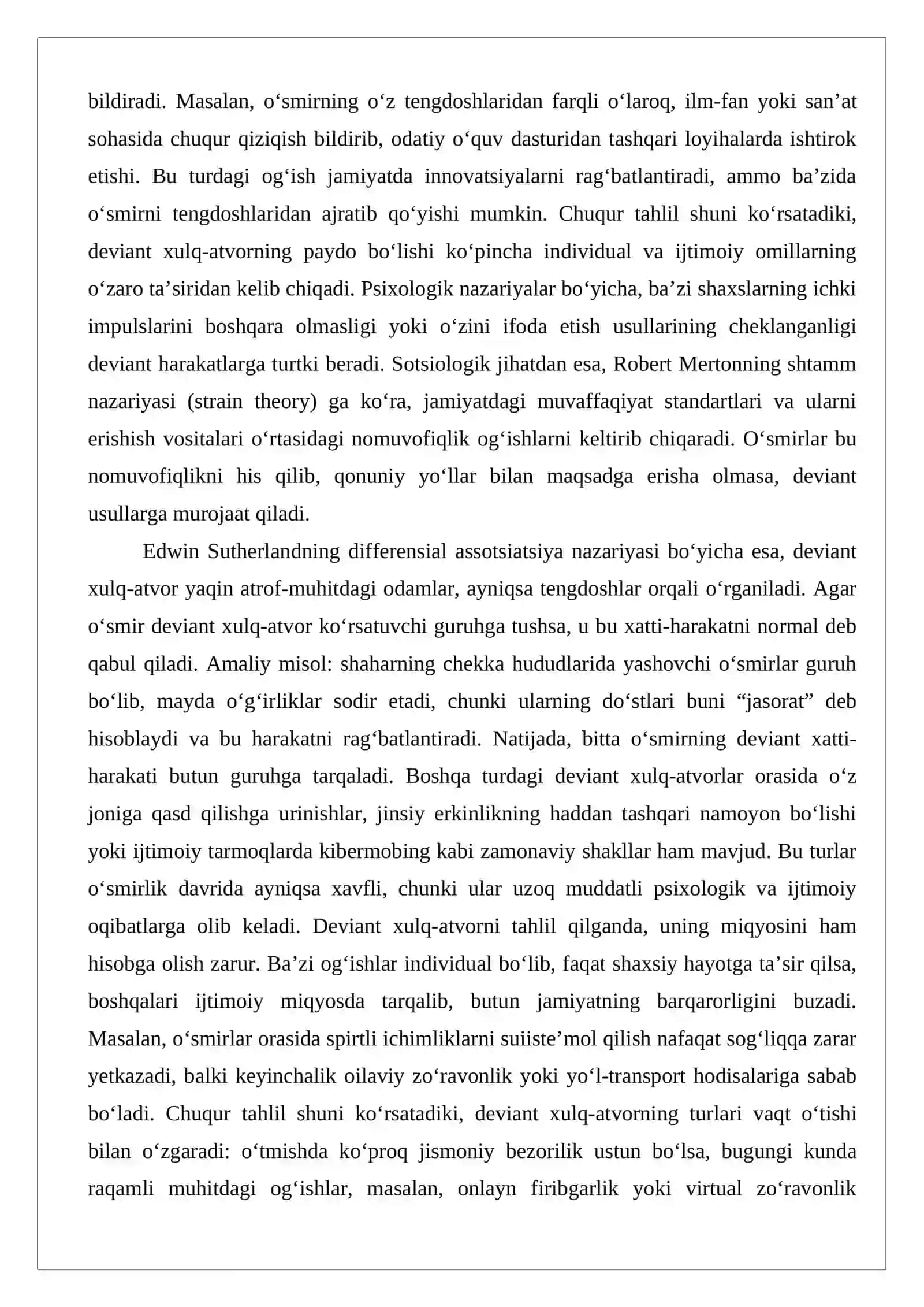 O‘smirlar orasida deviant xulq-atvorni ijtimoiy nazorat qilish hamda profilaktika o‘tkazishdan foydalanish 4