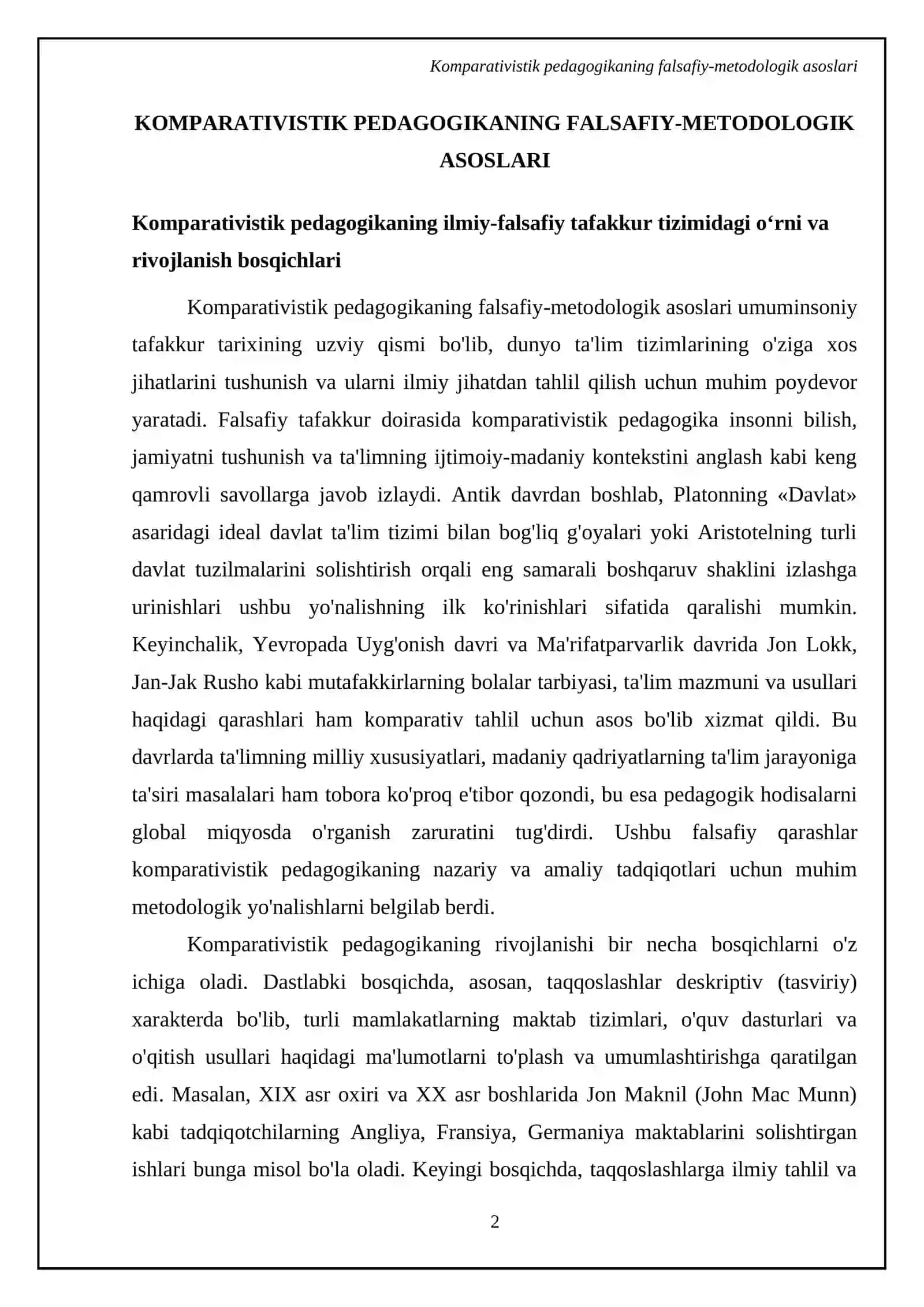 Jahon mamlakatlarida komparativistik pedagogik izlanishlarning ilmiy-nazariy manbalari 4