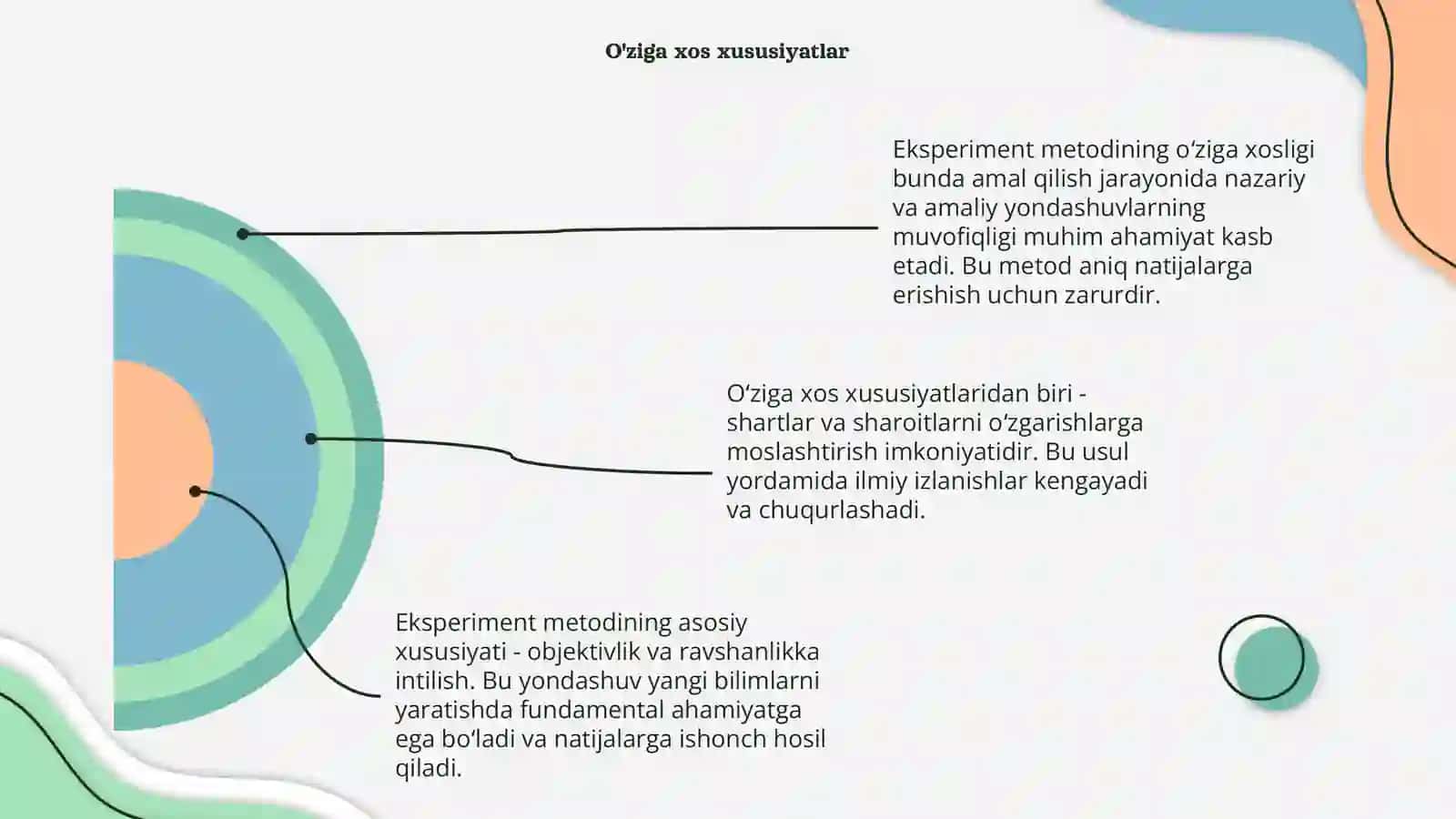 Eksperiment metodining oʻziga xosligi 4