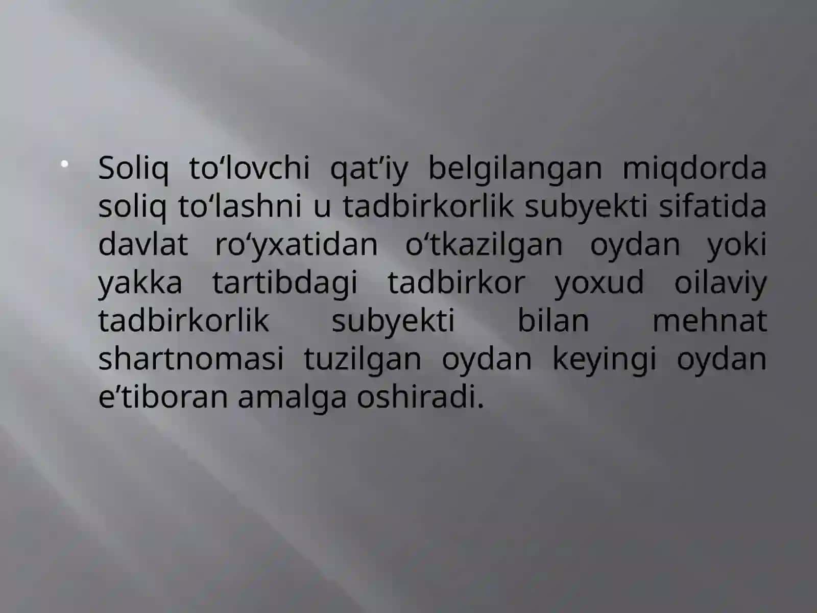 Qat’iy belgilangan miqdorda soliq to’lashning xususiyatlari 4