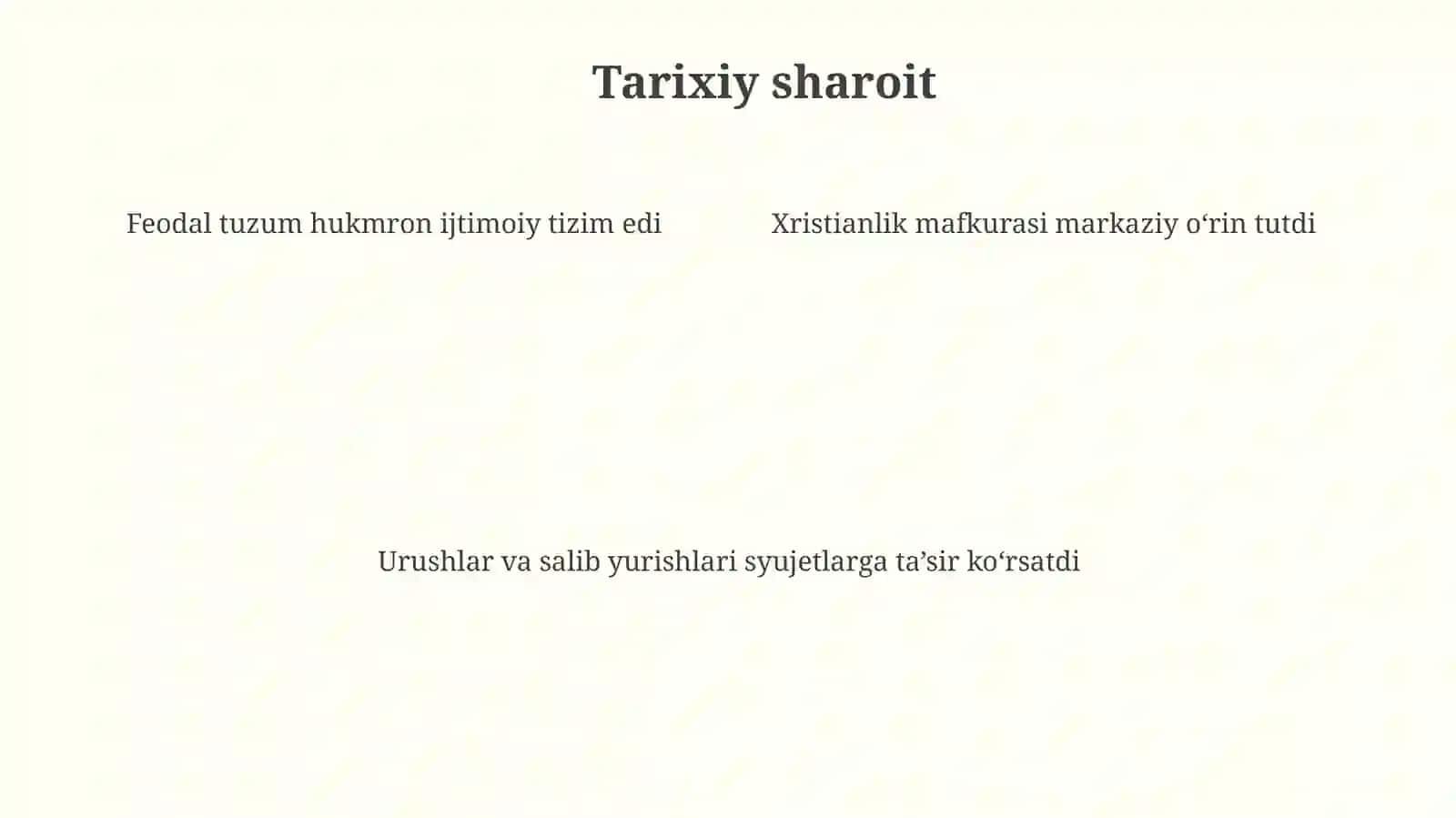 Yevropa o‘rta asr adabiyoti. Qahramonlik eposlari 4