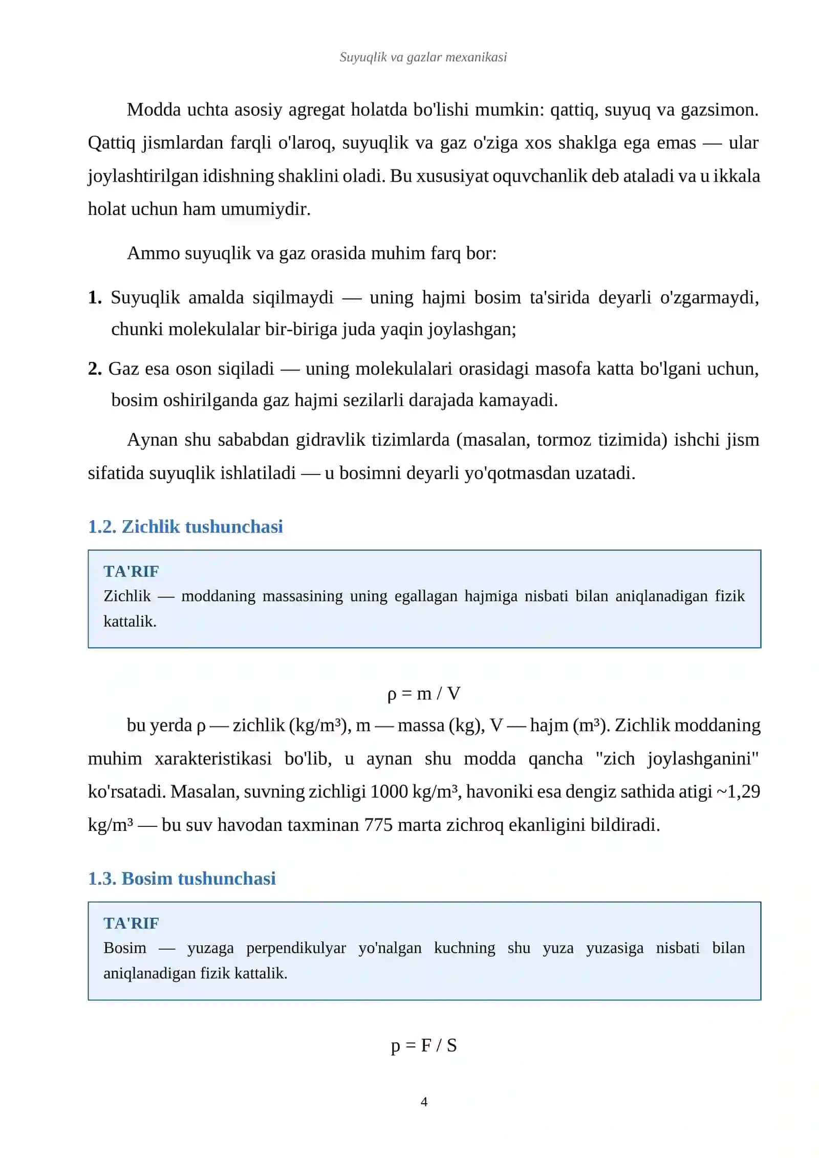 Suyuqlik va gazlar mexanikasi. Ilmiy REFERAT 4