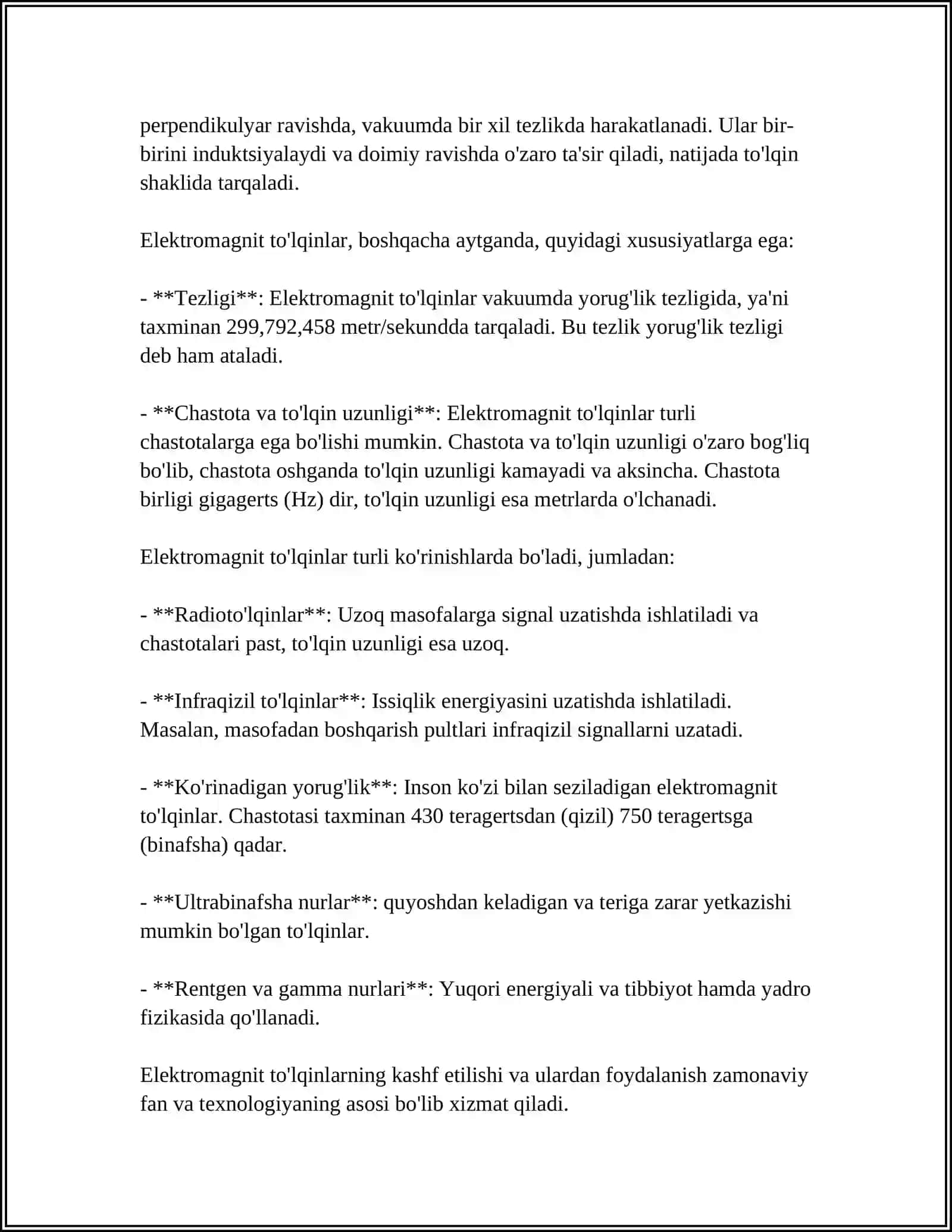 ELEKTRO MAGNIT TO'LQINLARI SHKALASI 4