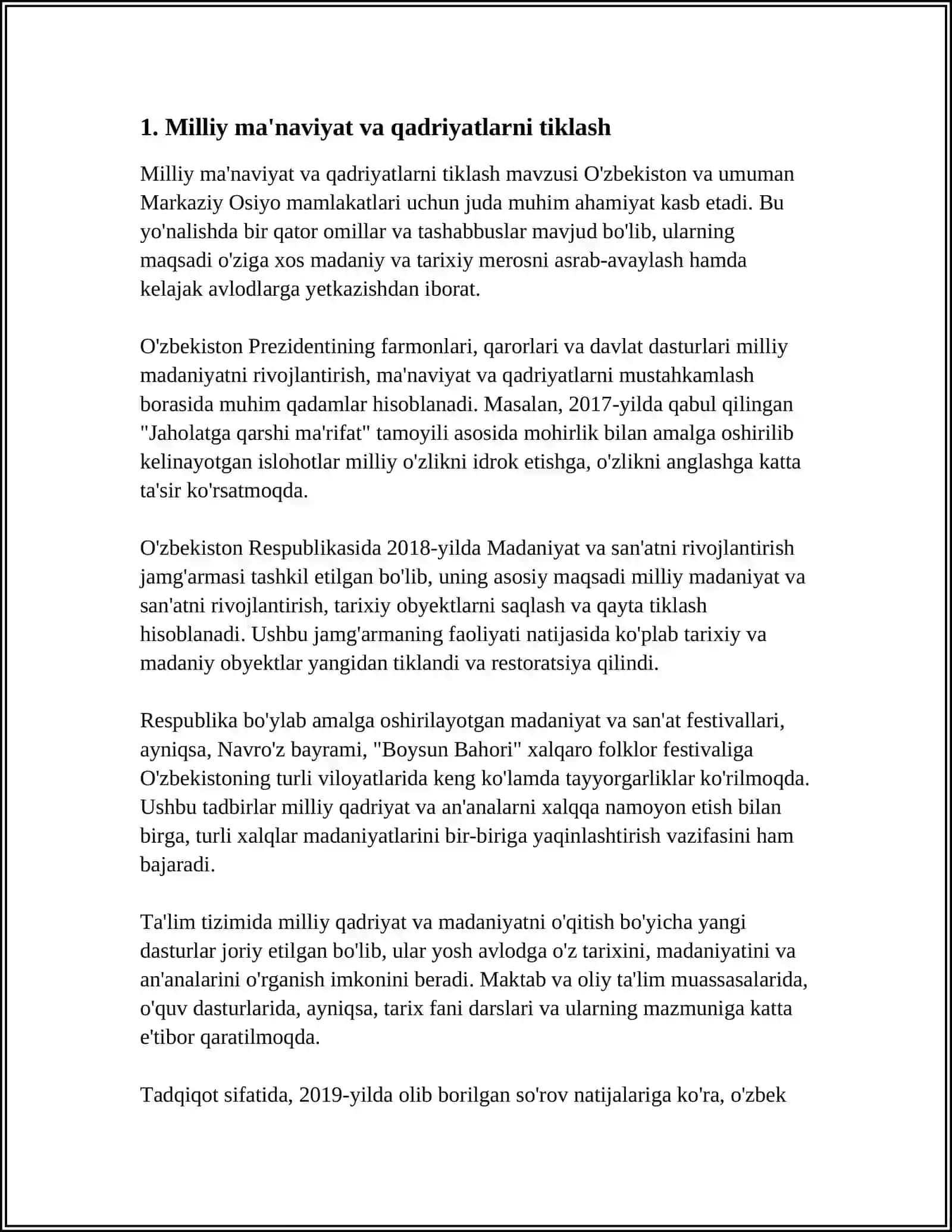 YANGI ÕZBEKISTONDA AMALGA OSHIRILAYOTGAN MA'NAVIY ÕZGARISHLAR 4