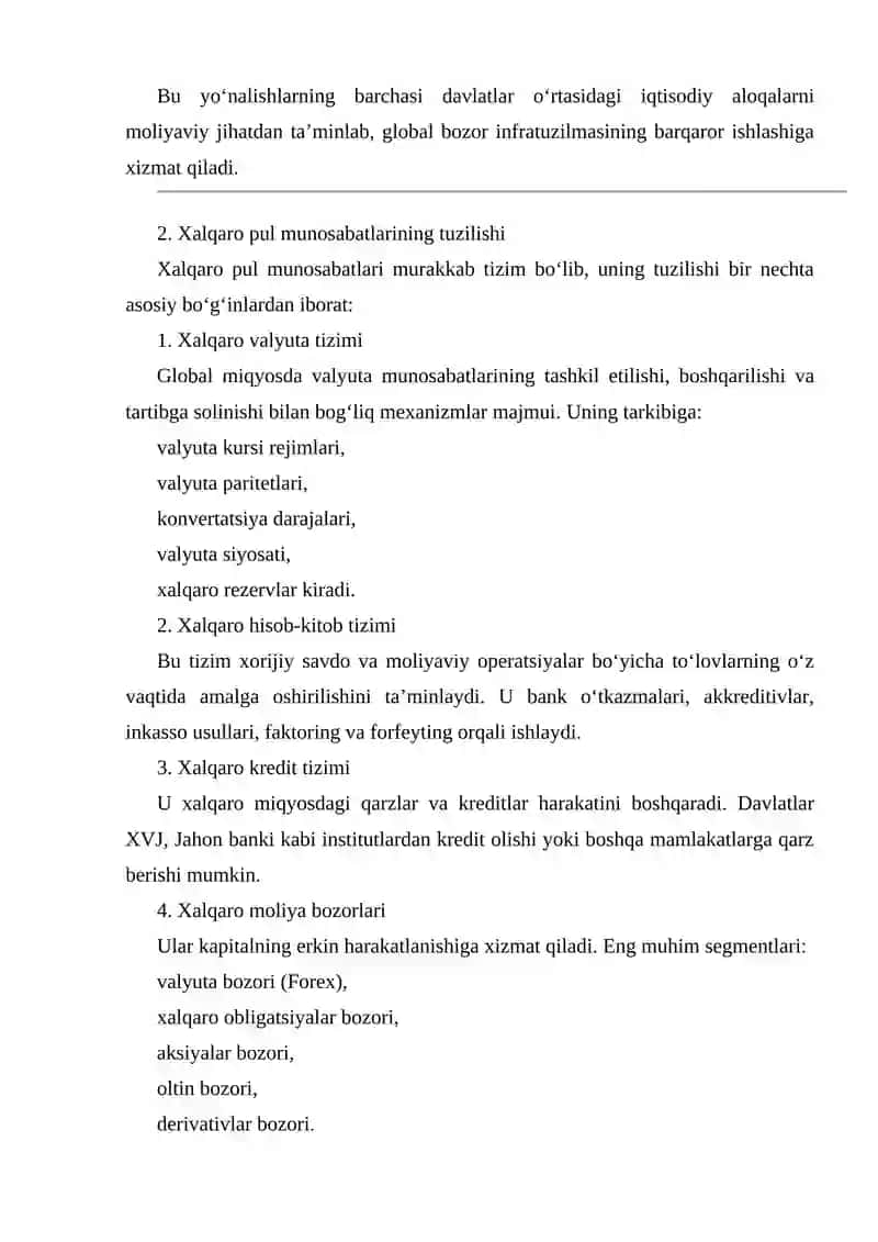 Pulning xalqaro munosabatlardagi harakati 4
