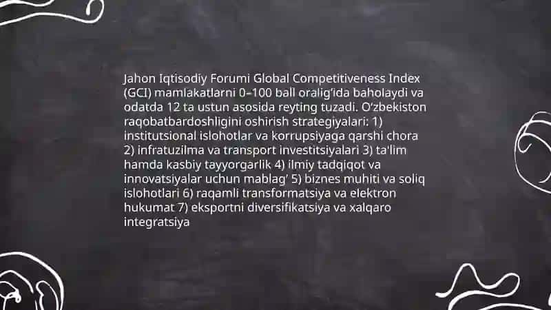 Iqtisodiy va ijtimoiy sohadagi ustuvor halqaro reytinglar va ularga O‘zbekistonning integratsiyalashuvi 4
