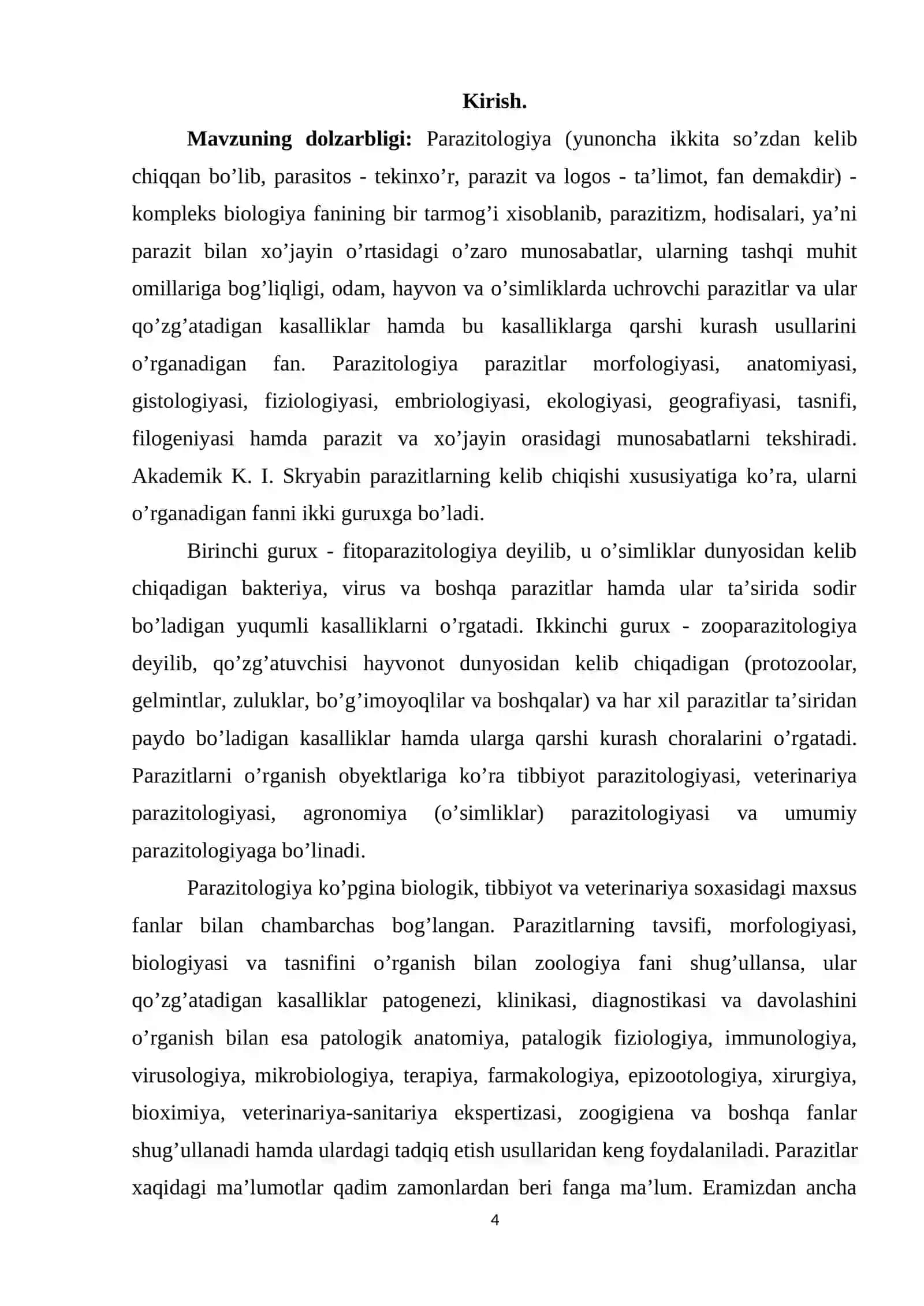 Kasallik qo’zg’atuvchi bir hujayralilar KURS ISHI 4