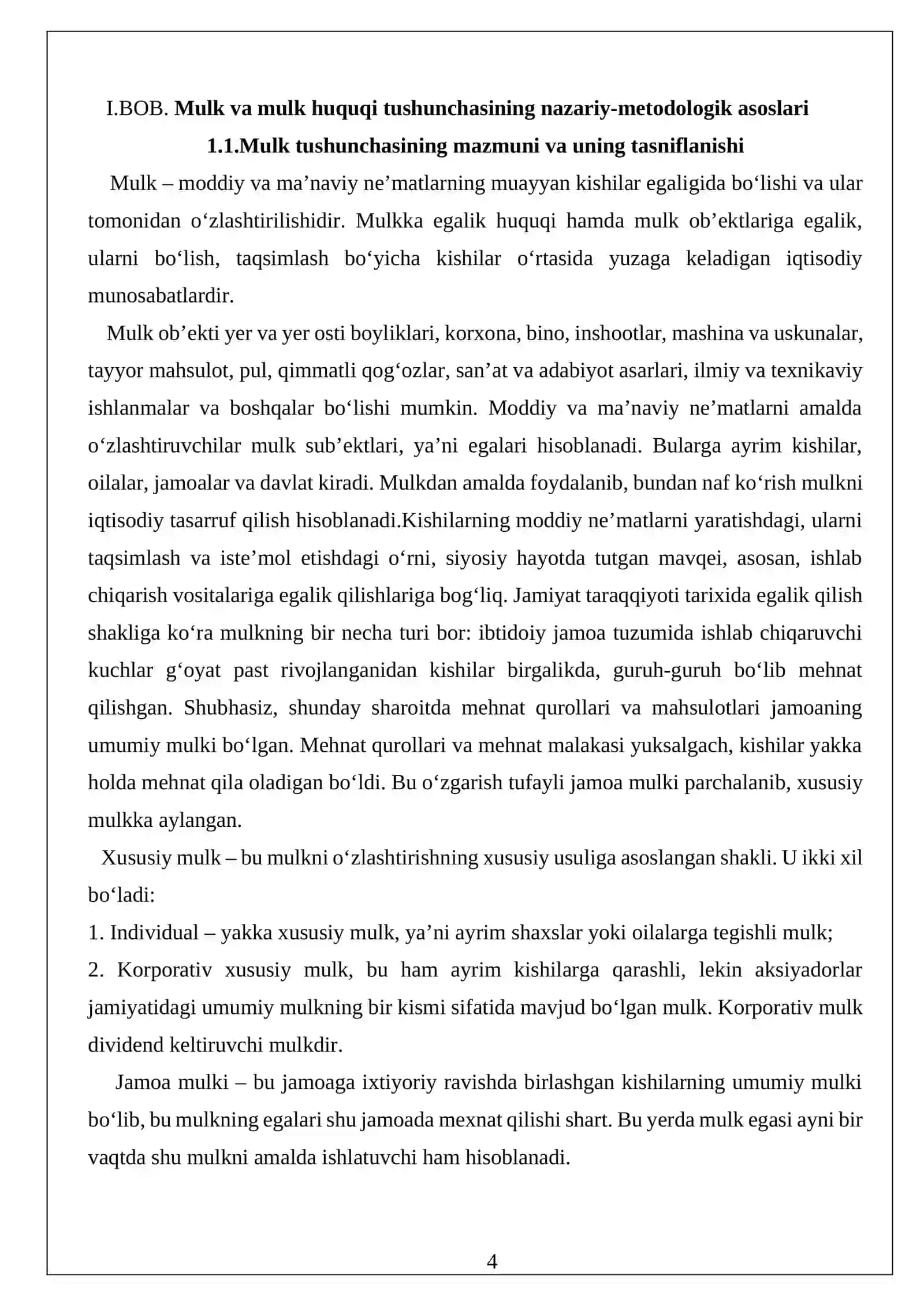 Mulk huquqining buzilishi va uni himoya qilish asoslari 4