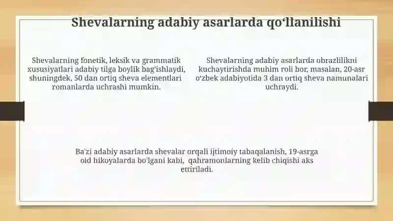 Sheva va Adabiy Tilning Oʻzaro Aloqasi 4