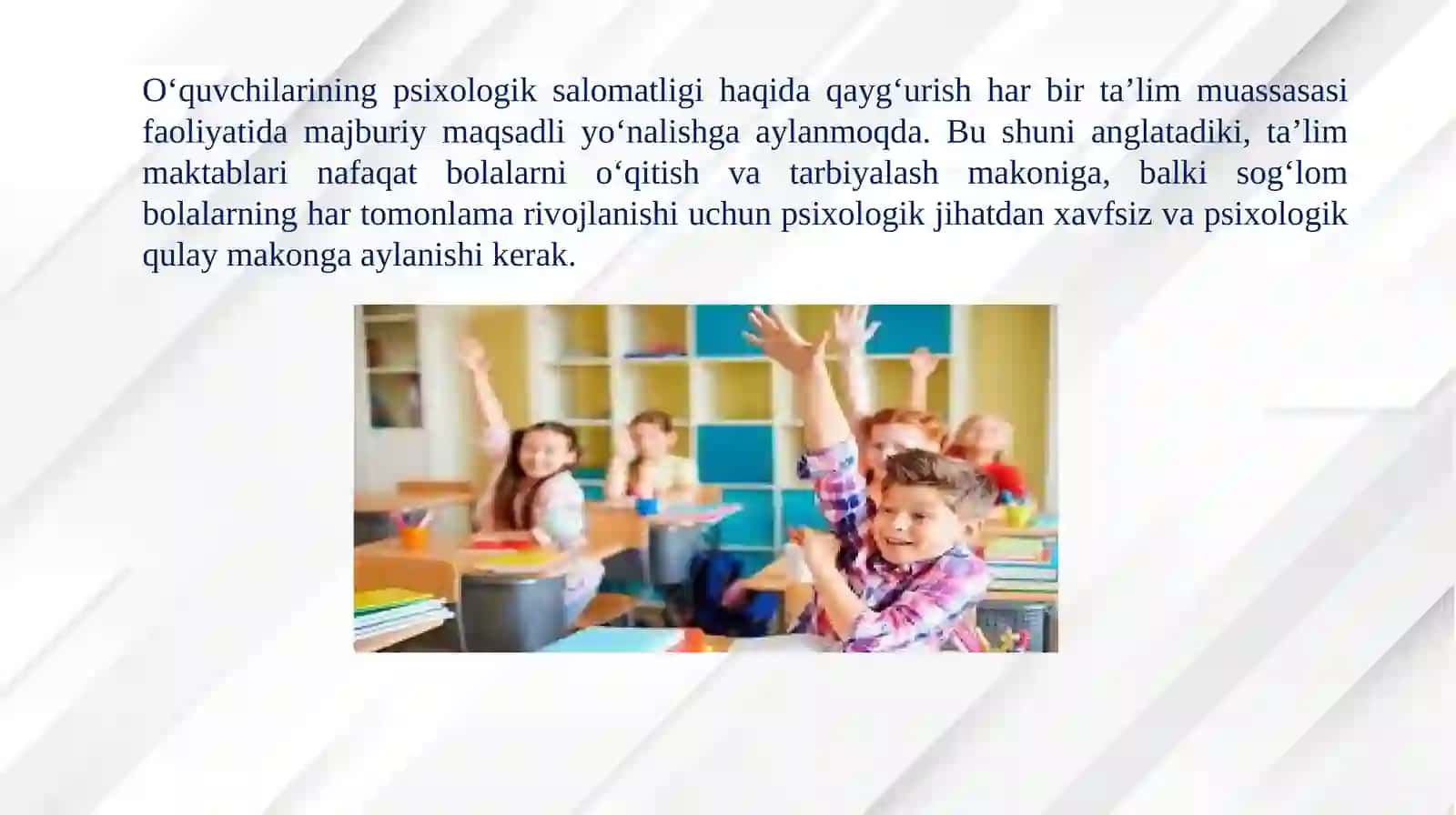 Oʻquvchilar orasida sogʻlom ijtimoiy-psixologik muhitni shakllantirish 4