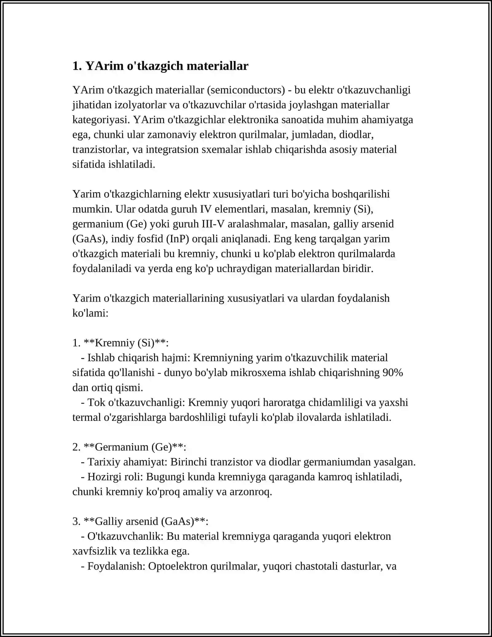 YARIM ÕTKAZGICHLI ASBOBLAR TAYYORLASH TEXNALOGIYASI 4