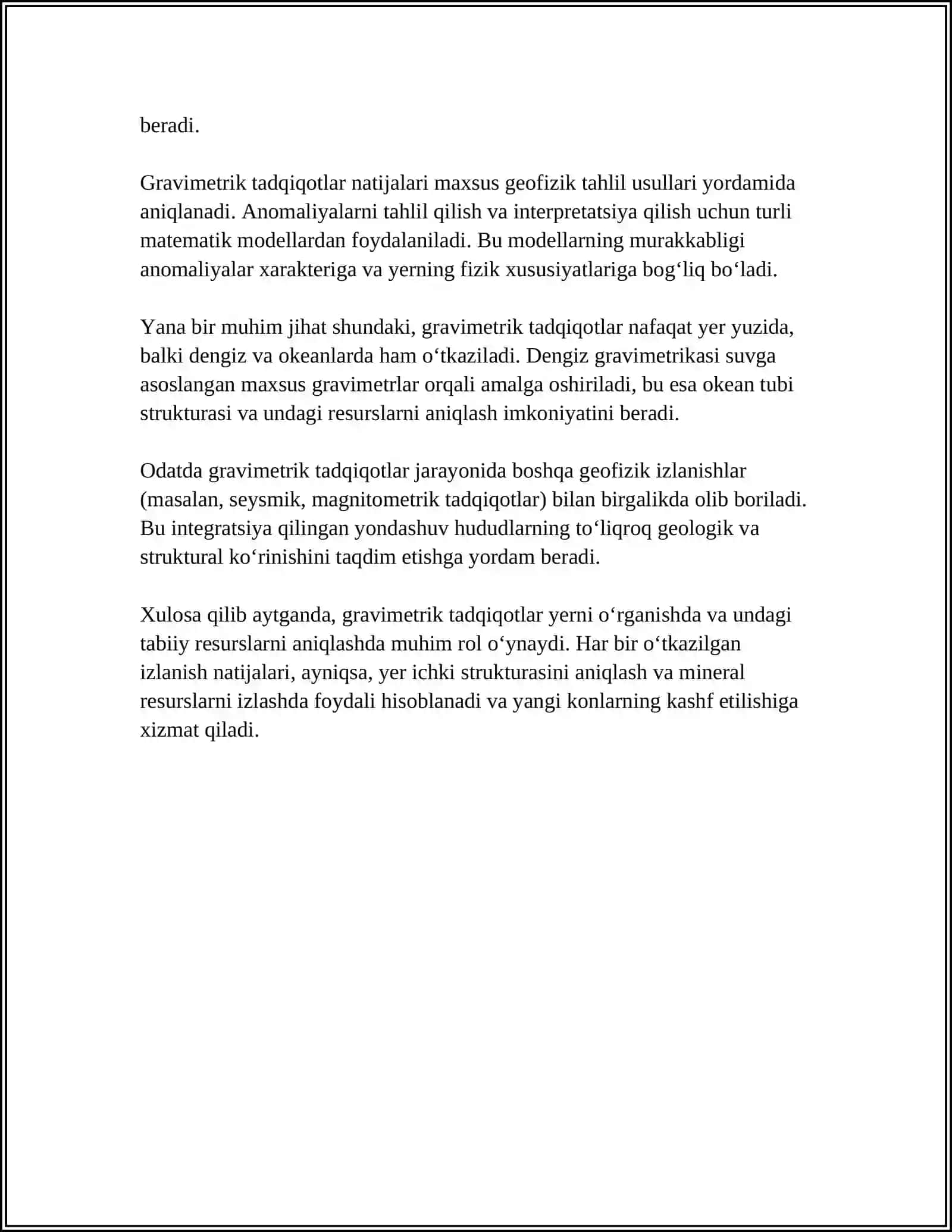 QUDUQLARDA OʻTKAZILADIGAN GEOFIZIK TADQIQOTLARNI OʻTKAZISH USULLARI 4
