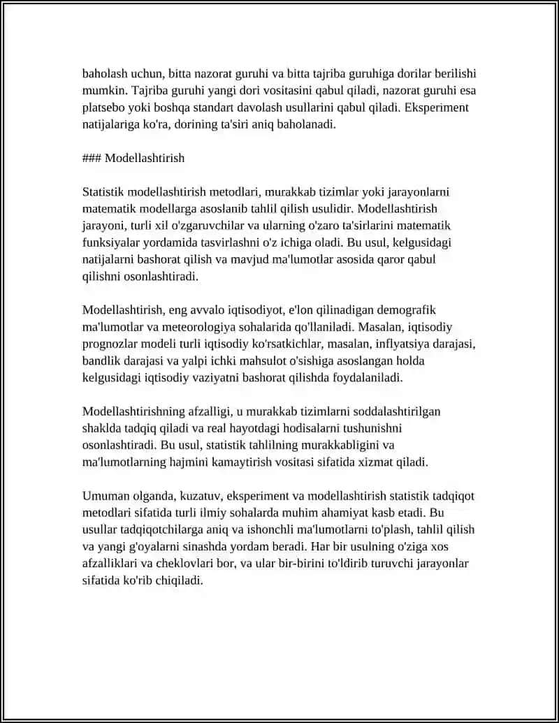 STATISTIKANING OʻZIGA XOS UMUM-ILMIY VA MAXSUS USULLARI 4