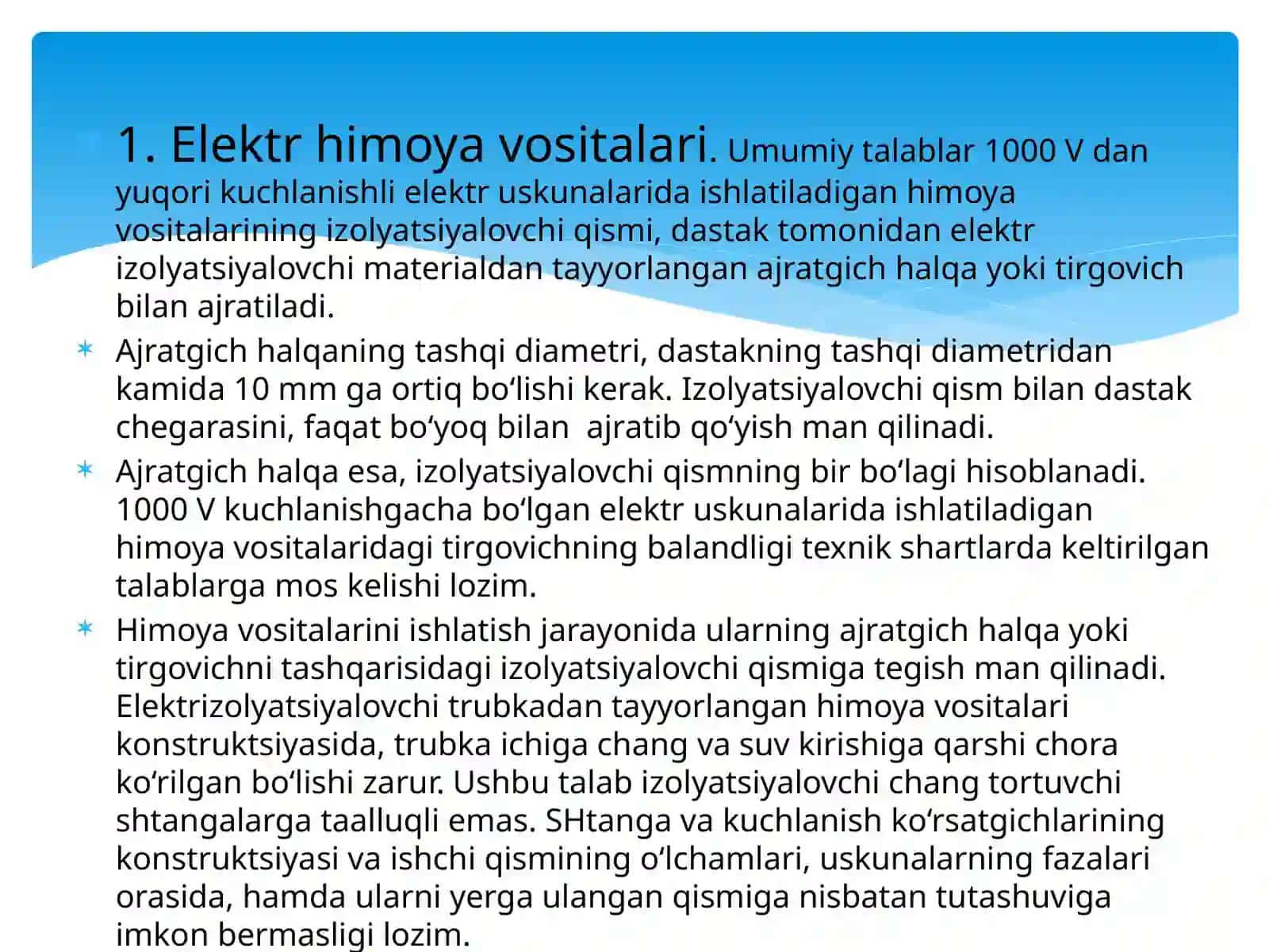 Elektroxavfsizlik asoslari fanidan Mustaqilishi 4
