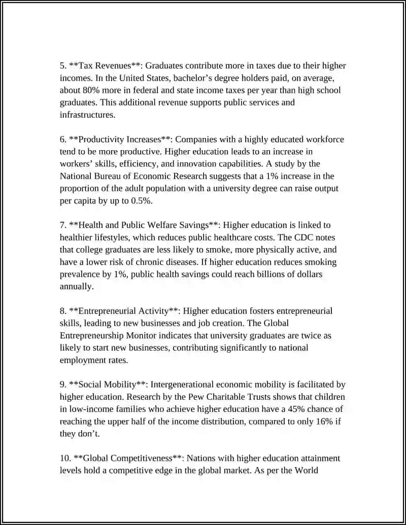 Economic Benefits of Higher Education 4