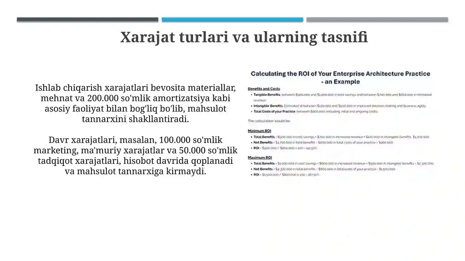 Korxona sarf harajatlari va foydasi 4