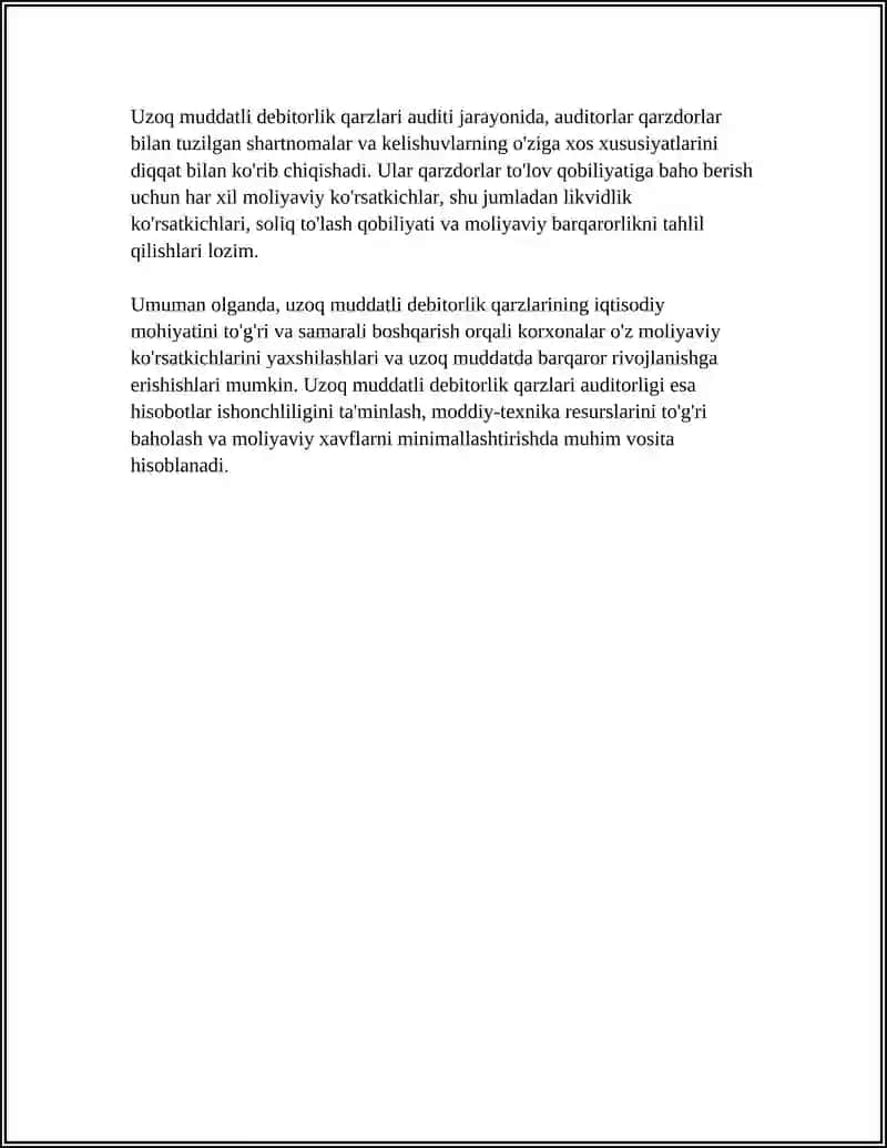 Uzoq muddatli debitorlik qarzlari auditi 4