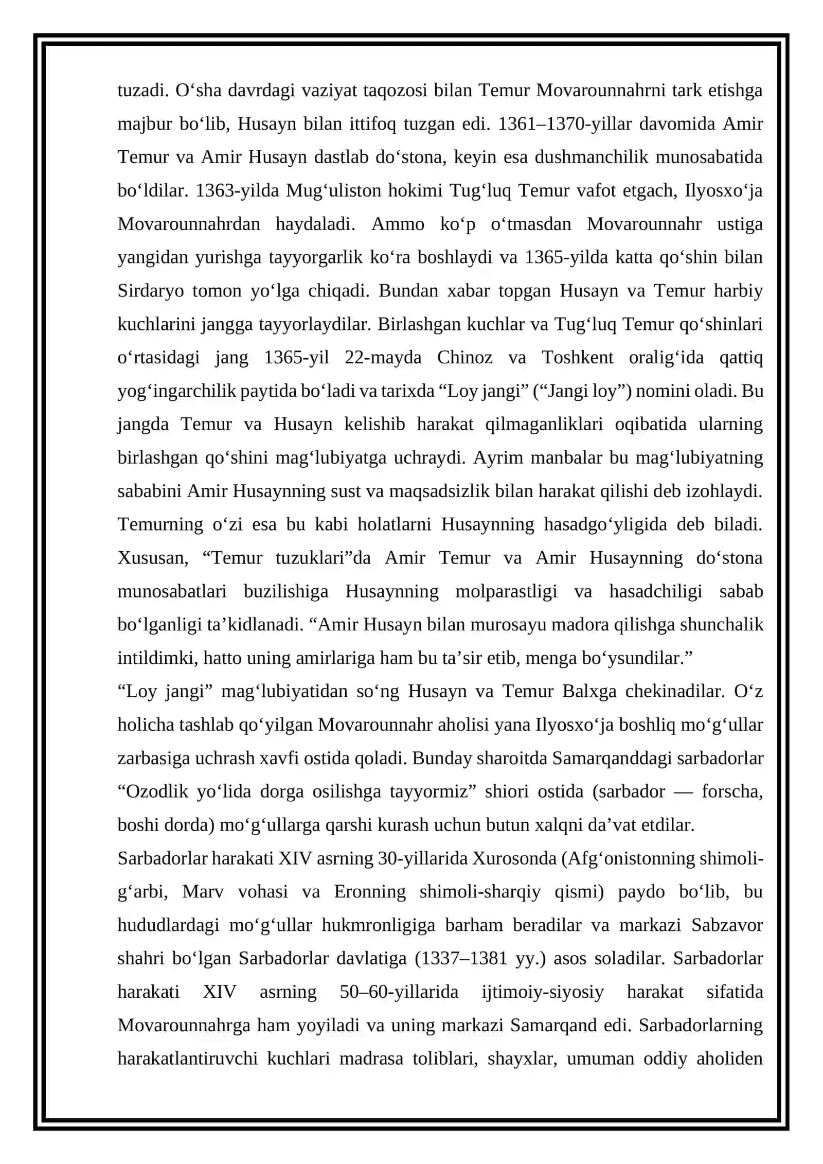 Amir Temur va temuriylar davrida Movaraunnahr va Xurosonda davlatchilik rivoji mavzusida referat tayyorlash 4