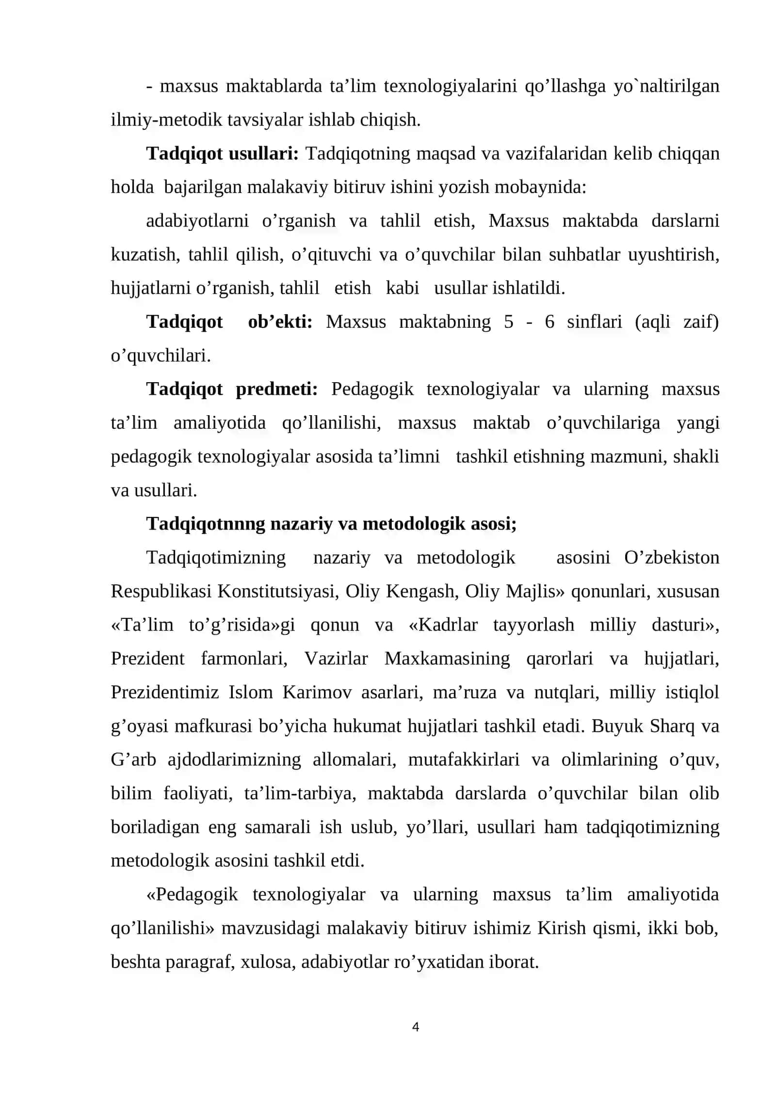 "YORDAMCHI MAKTAB O’QUV PREDMETLARINI MODULI O’QITISH TEHNOLOGIYALARINI YARATISHNING AMALIY AXAMIYATI" 4