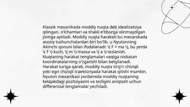 Nyuton qonunlarini zamonaviy talqin etilishi 4