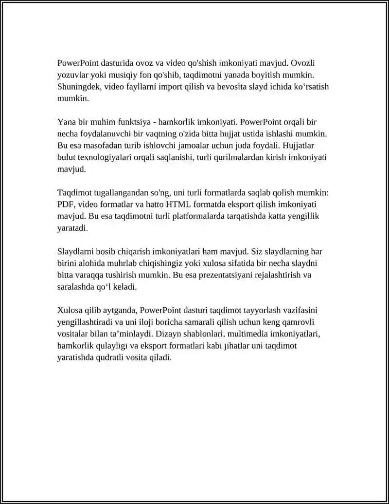 PowerPoint dasturining asosiy funksiyalari va vositalari 4