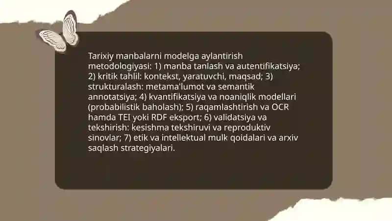 Tarixiy jarayonlarni madelashtirish va qayta tiklash 4