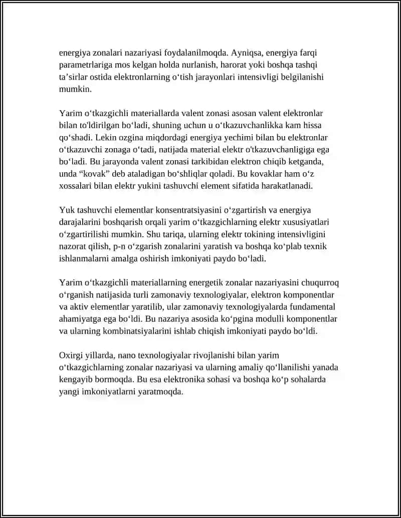 YARIMOTKAZGICHLARNING ZONALAR NAZARIYASI VA ULARNING FIZIK XUSUSIYATLARI 4