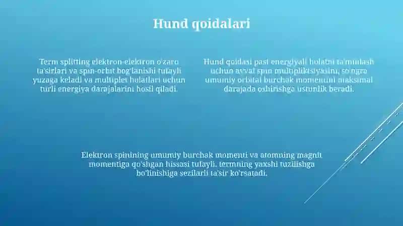 Elektron spinini hisobga olganida atomdagi termlarni ajralishi 4