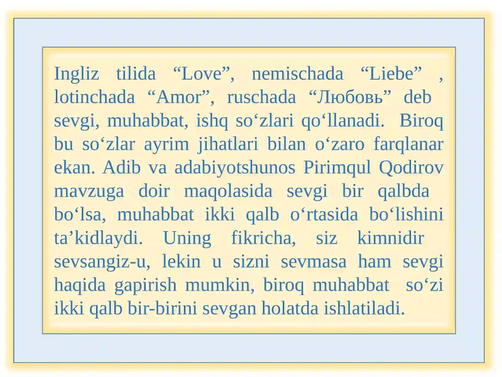 10-sinf Ona tili fanidan dars ishlanma. Muhabbat o'zi nima matni. Matn turlari. Nutq uslublari 4