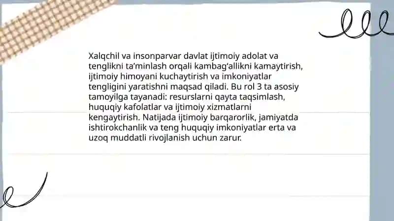 Xalqchil va insonparvar davlat qurishning ijtimoiy-siyosiy ahamiyati 4