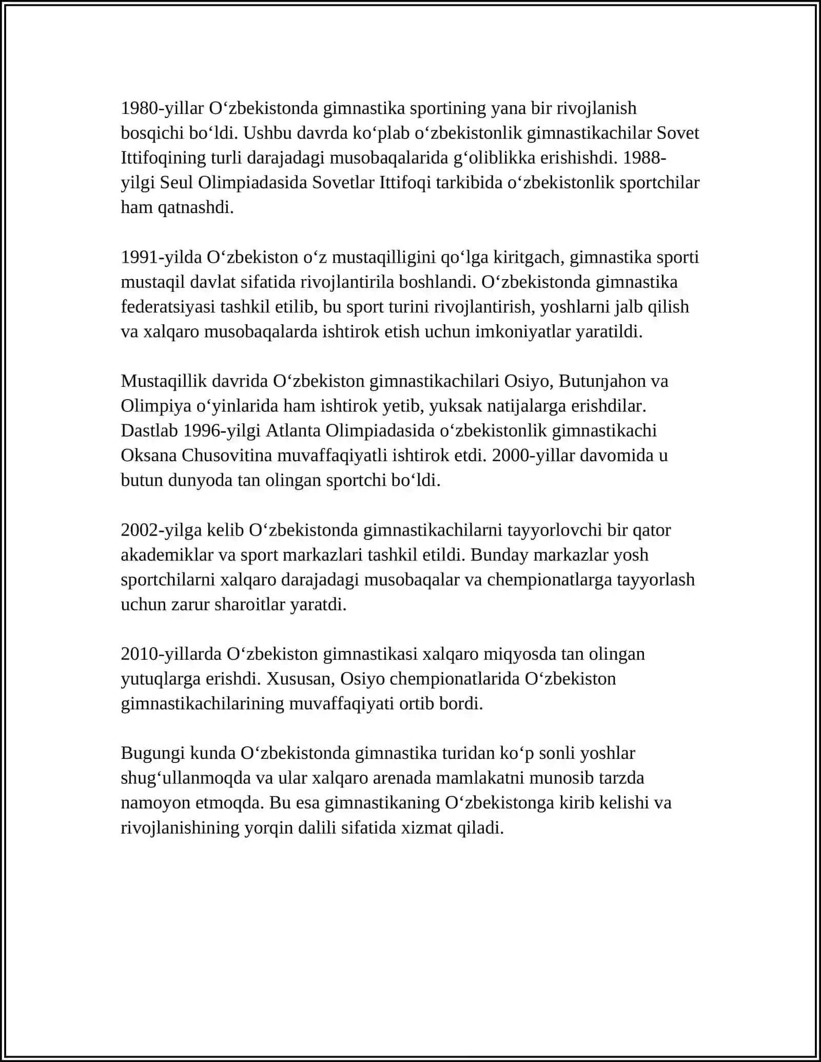 GIMNASTIKANING O‘ZBEKISTONDA RIVOJLANISH TARIXI 4