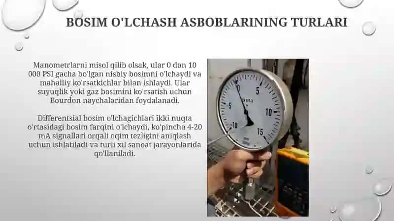 Bosimo'lchash asboblarini kalibrlash va o'rnatish 4