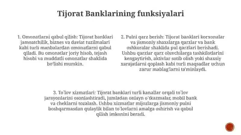 Tijоrаt Bаnklаri Vа Ulаrning Vаzifаlаri 4