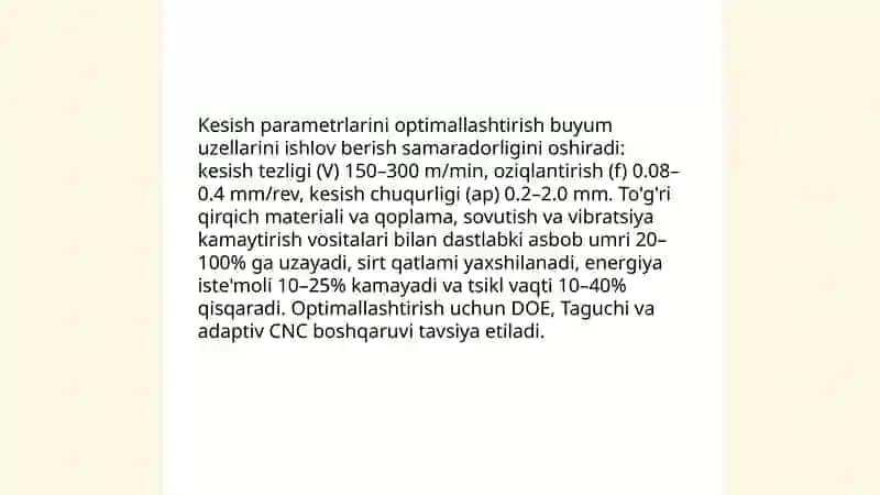 Buyum uzellariga ishlov berishni takomillashtirish 4