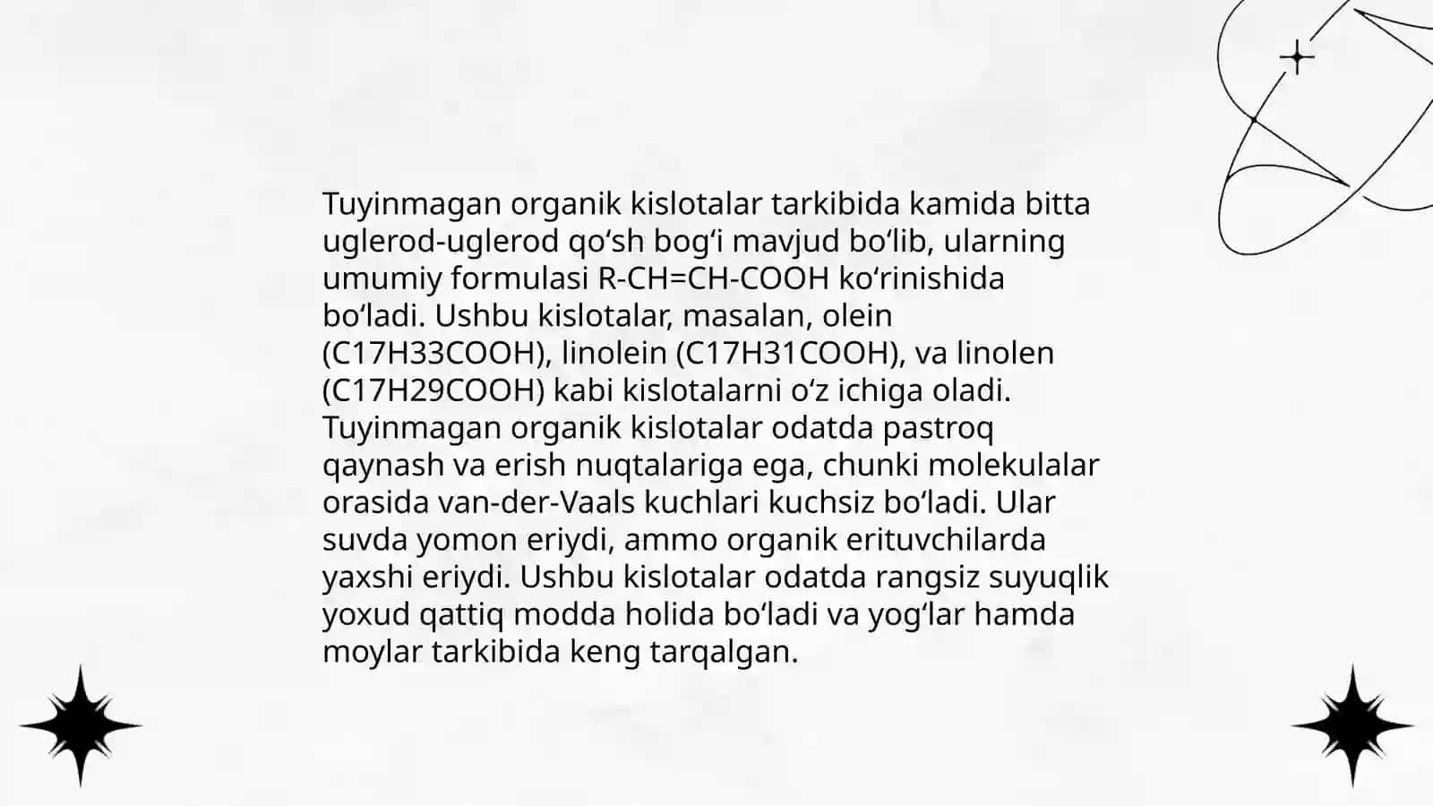 Tuyinmagan organik kislotalar 4