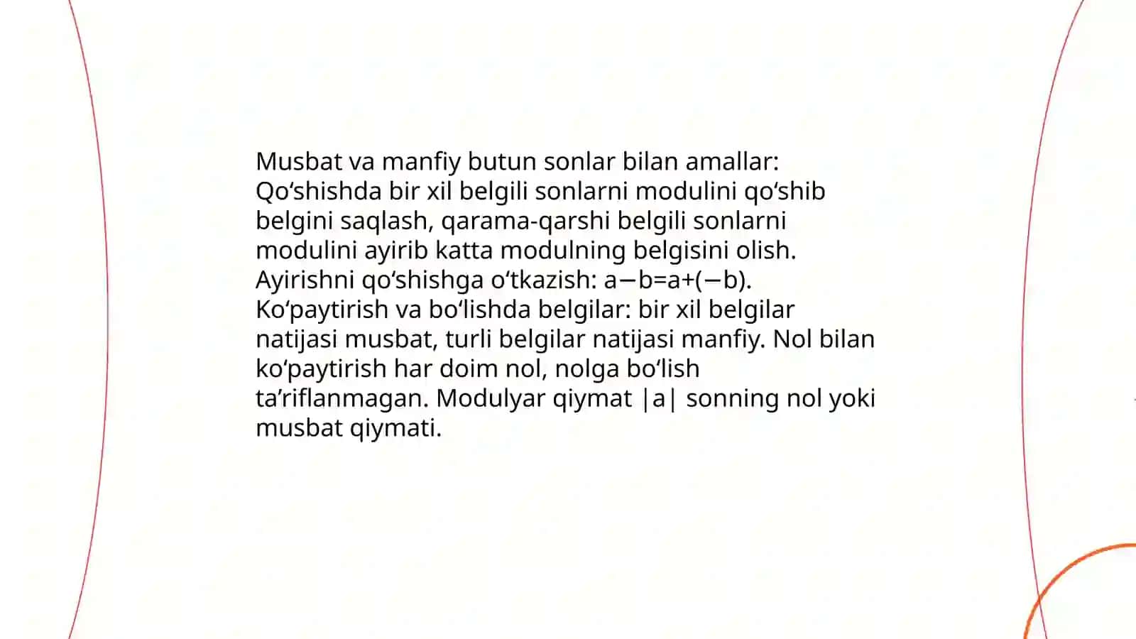 Butun sonlar ustida amallar 4