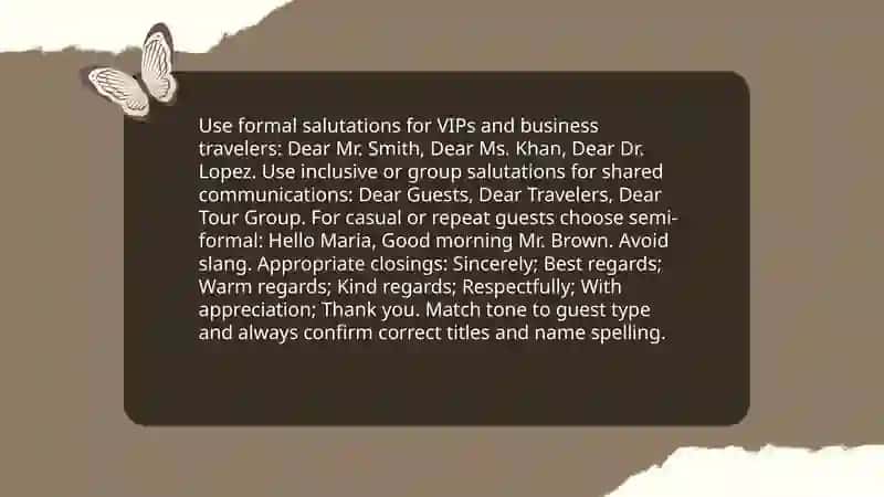 Writing Professional Emails in Tourism 4